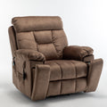 Antique Brown Velvet Power Lift Recliner Chair – 26" Wide, German OKIN Motor, 8-Point Massage, Lumbar Heat, Cup Holder