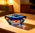 Faceted Crystal Ashtray | Luxury Liuli Glass Art Décor Piece