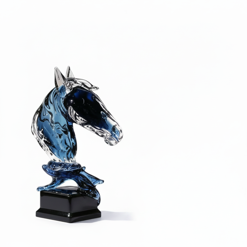 Blue Crystal Horse - White Background