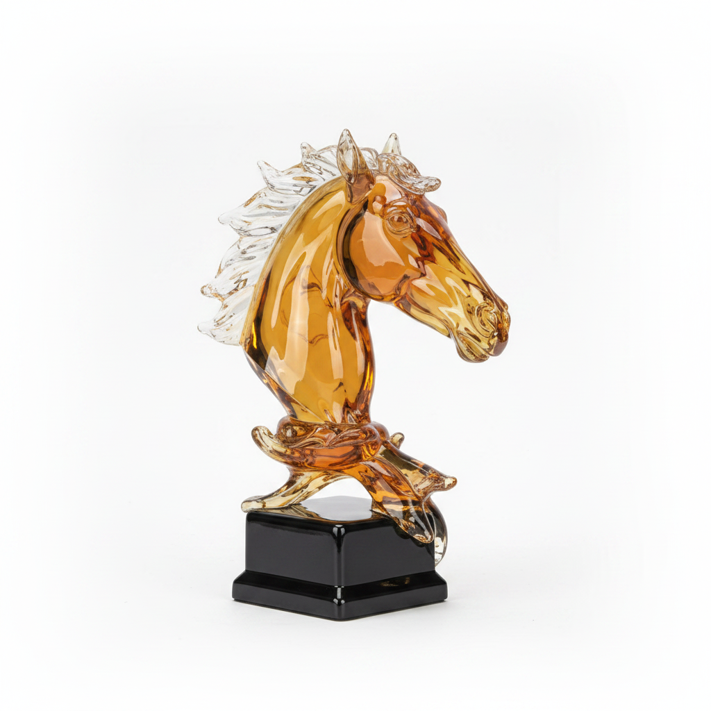 Crystal Horse Head Sculpture