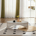 White Fiberglass Oval Coffee Table – Faux Marble Finish, Curved Sculptural Design, 43.3 x 24 x 12.6 in.